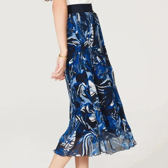 Boss Vapliso Elastic Waist Pleated Chiffon Midi Skirt Size 4 NWT